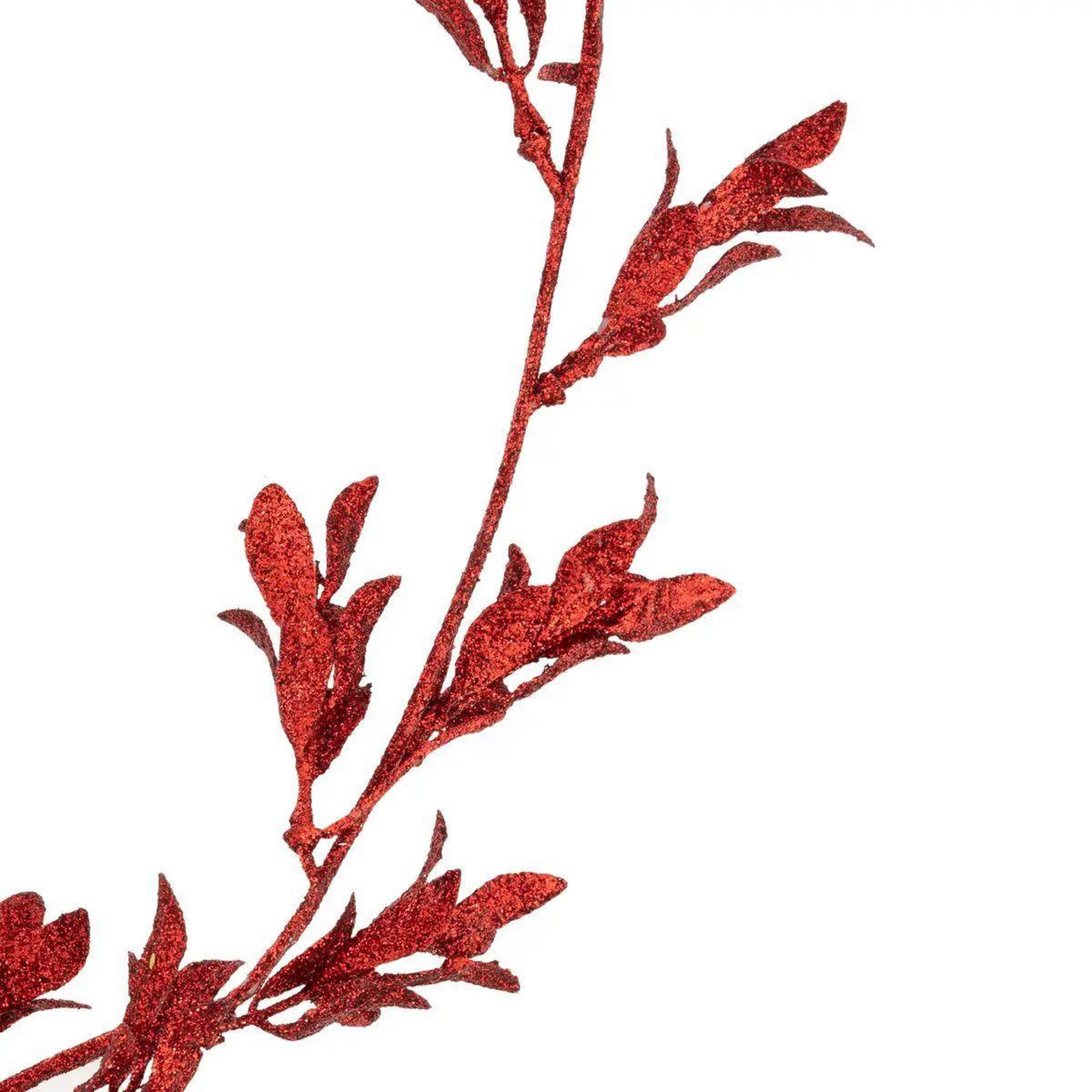 Voir la diapositive 2 : ATMOSPHERA Guirlande de noël déco  feuilles  180cm rouge