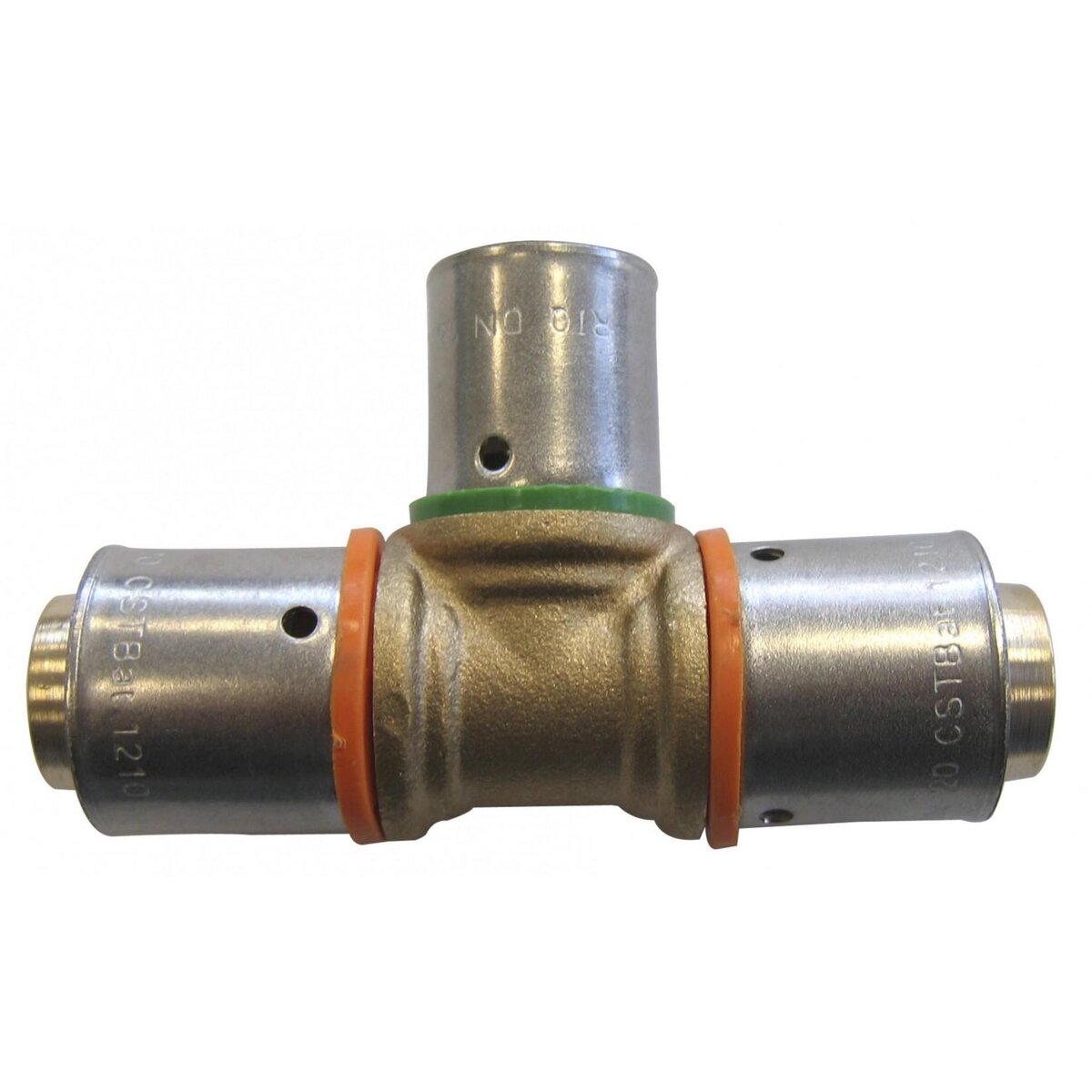 CENTRALE BRICO Raccord Té inégal à sertir laiton D.20 pour tube en per