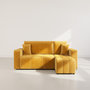 Voir la diapositive 5 : BEST MOBILIER Nicole - canapé d'angle réversible 4 places convertible avec coffre en tissu