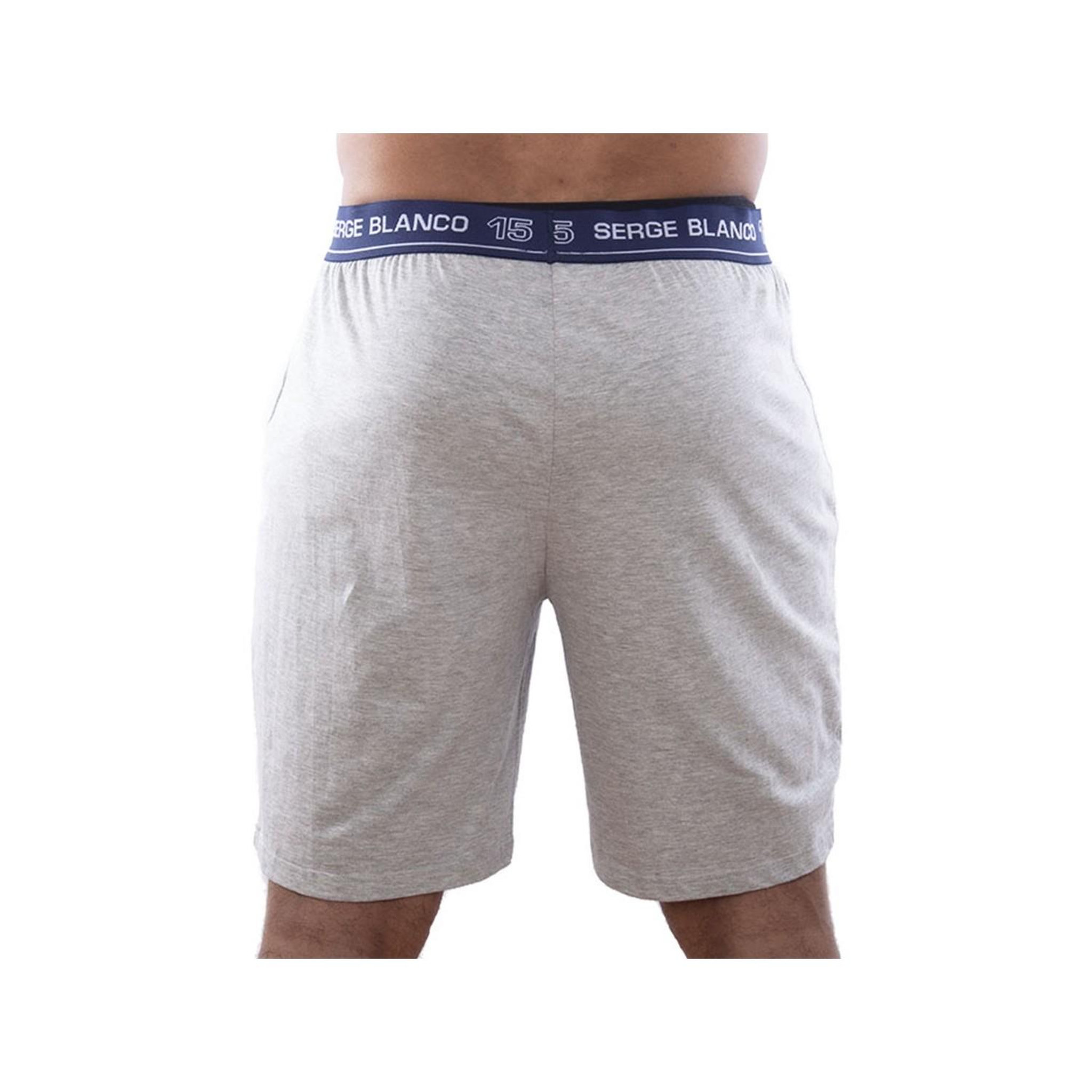 Voir la diapositive 5 : SERGE BLANCO Ensemble homme Pyjama court T-shirt col tunisien