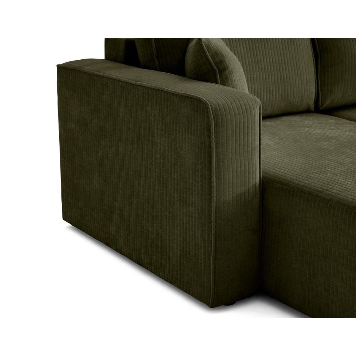 BEST MOBILIER Topaze - canapé d'angle réversible - 4 places - convertible avec coffre - en velours côtelé plat