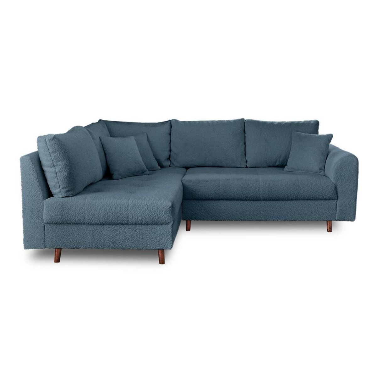 LISA DESIGN Rune - canapé d'angle gauche - 4 places - en tissu bouclette