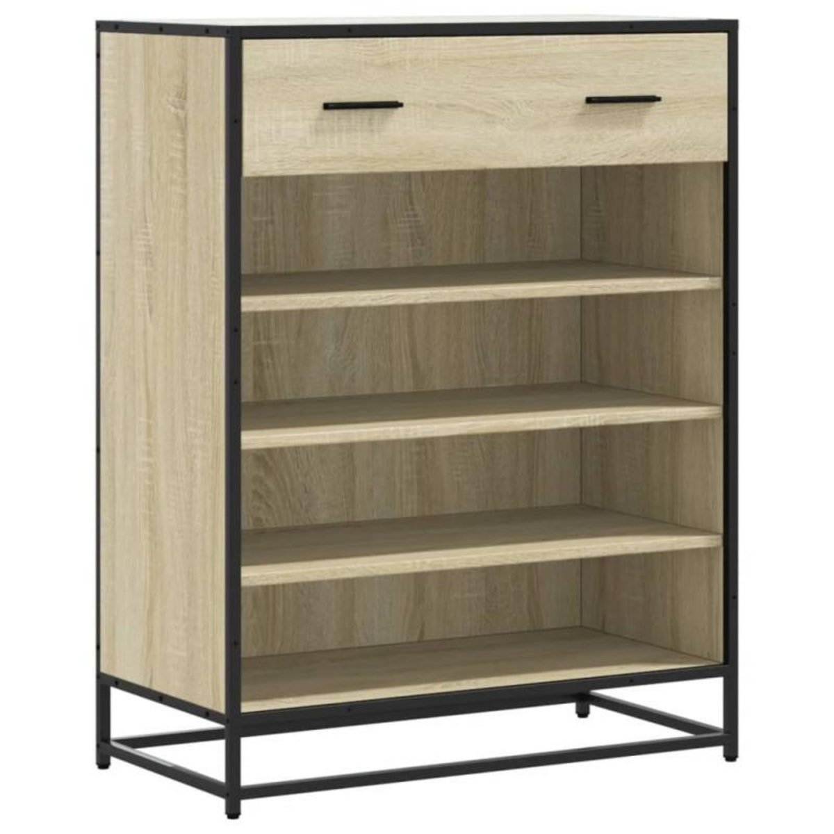 VIDAXL Armoire à chaussures chêne sonoma bois d ingénierie et métal