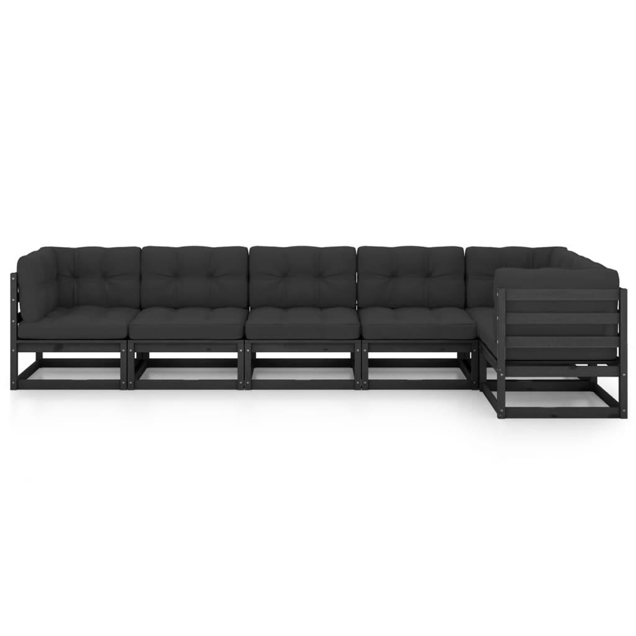 Voir la diapositive 3 : VIDAXL Salon de jardin 6 pcs avec coussins Bois de pin massif