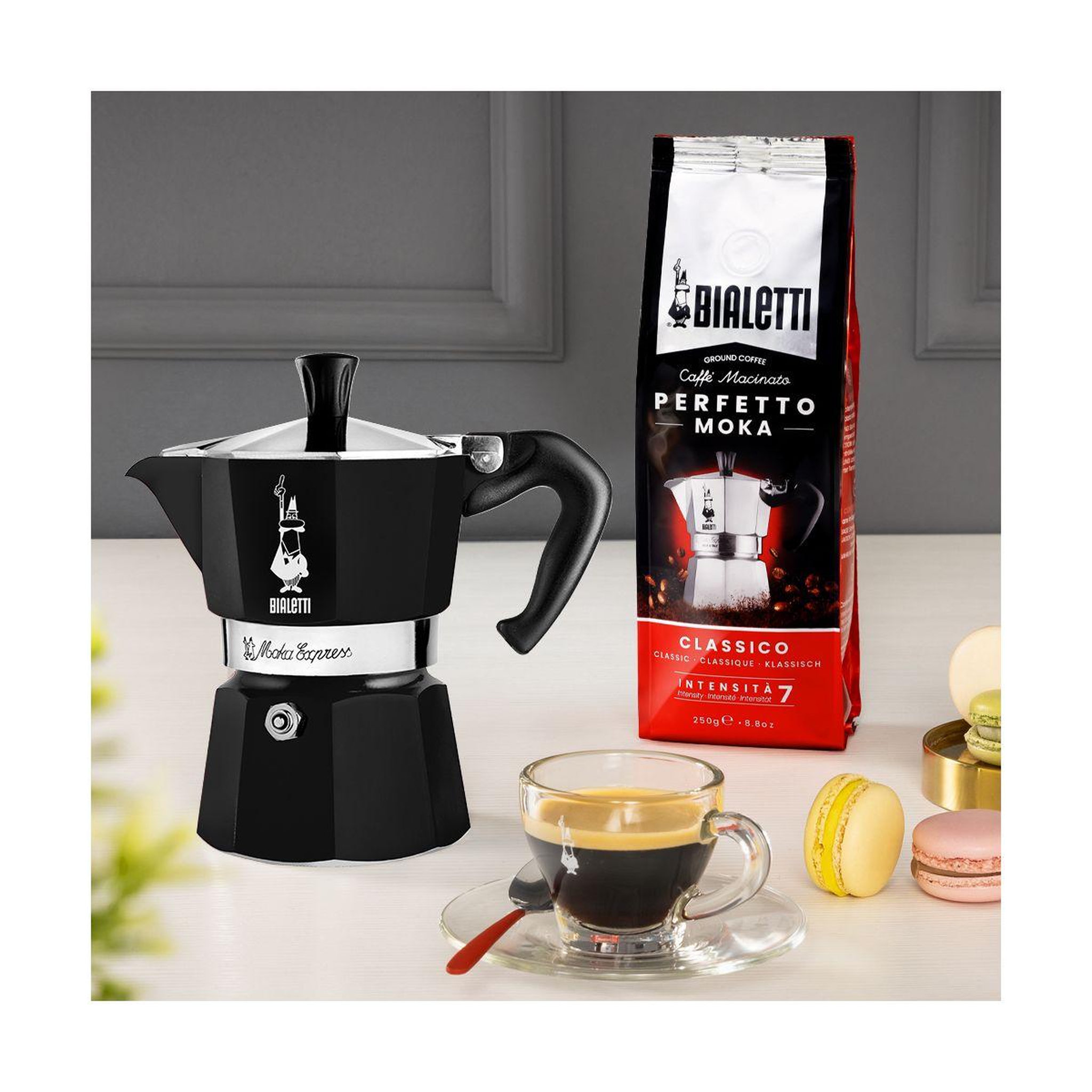 Voir la diapositive 3 : BIALETTI Cafetière italienne moka express noir 3 tasses