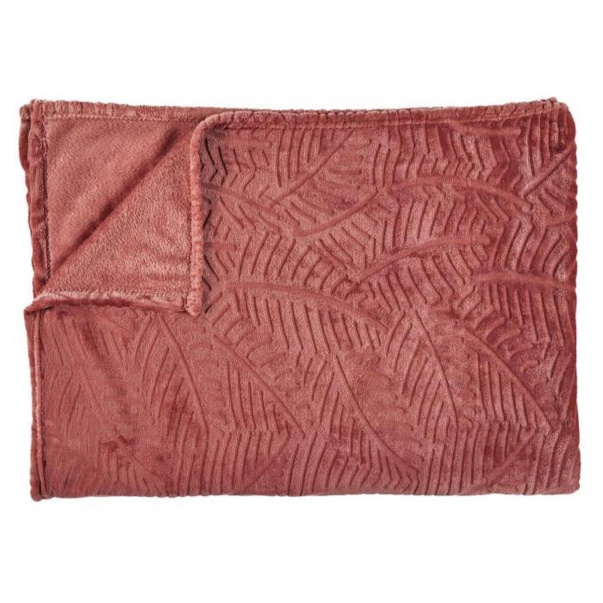 Paris Prix Plaid Flanelle Embosse  Roméo  120x150cm Terracotta