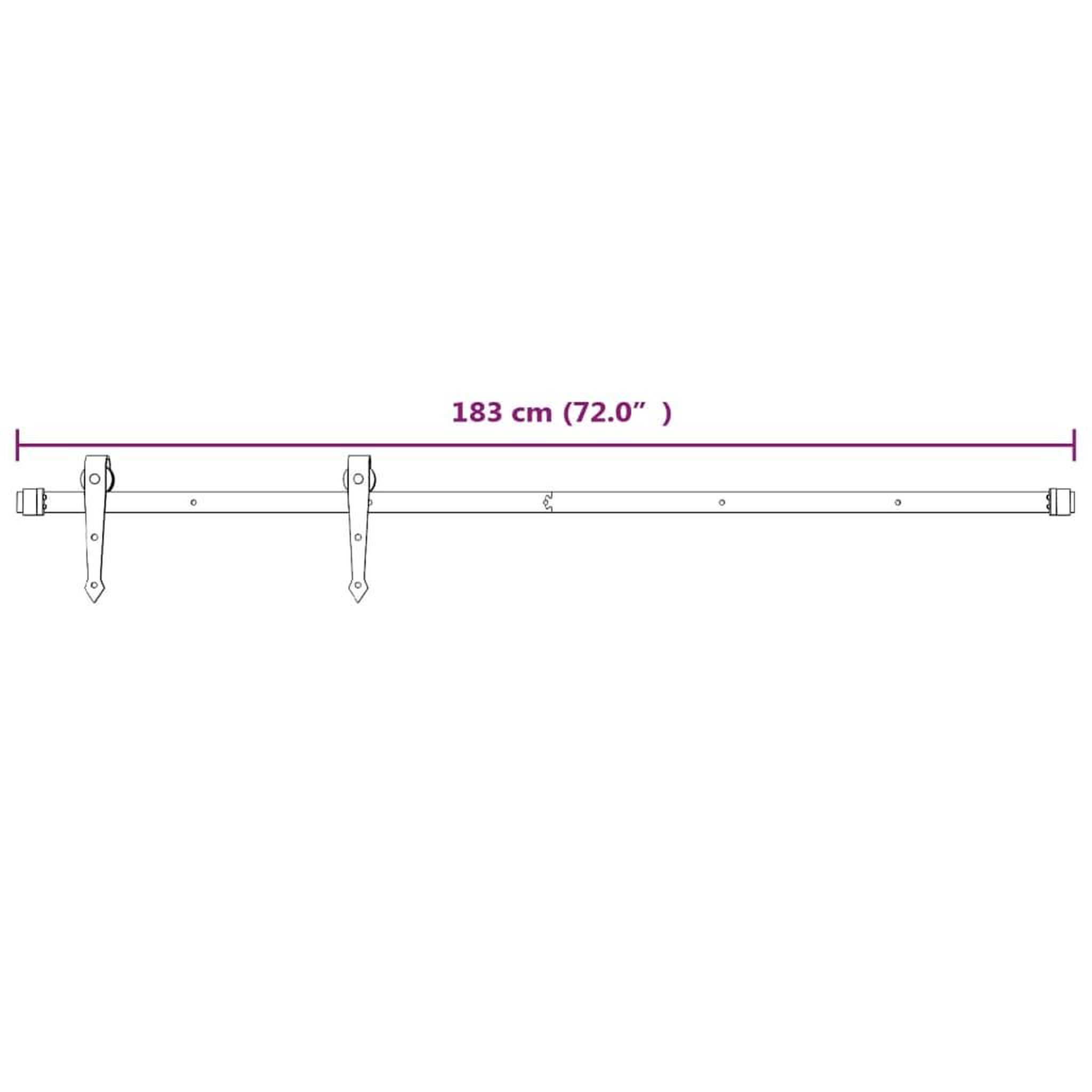 Voir la diapositive 6 : VIDAXL Kit de quincaillerie de porte coulissante 183 cm Acier Blanc