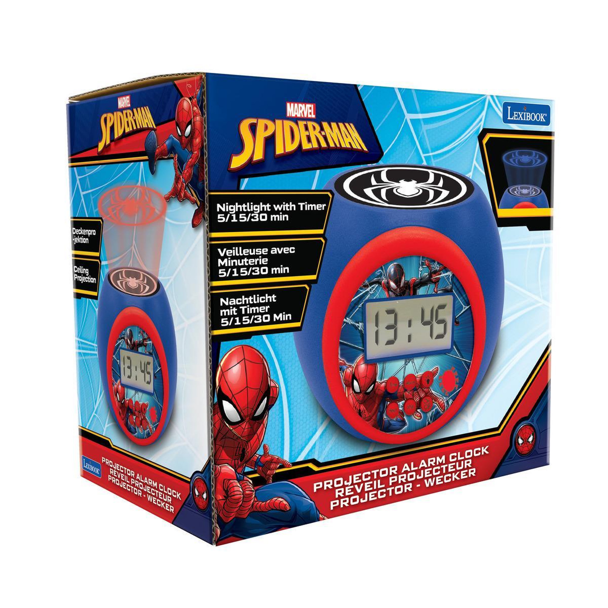 Voir la diapositive 2 : Lexibook Réveil Projecteur SpiderMan
