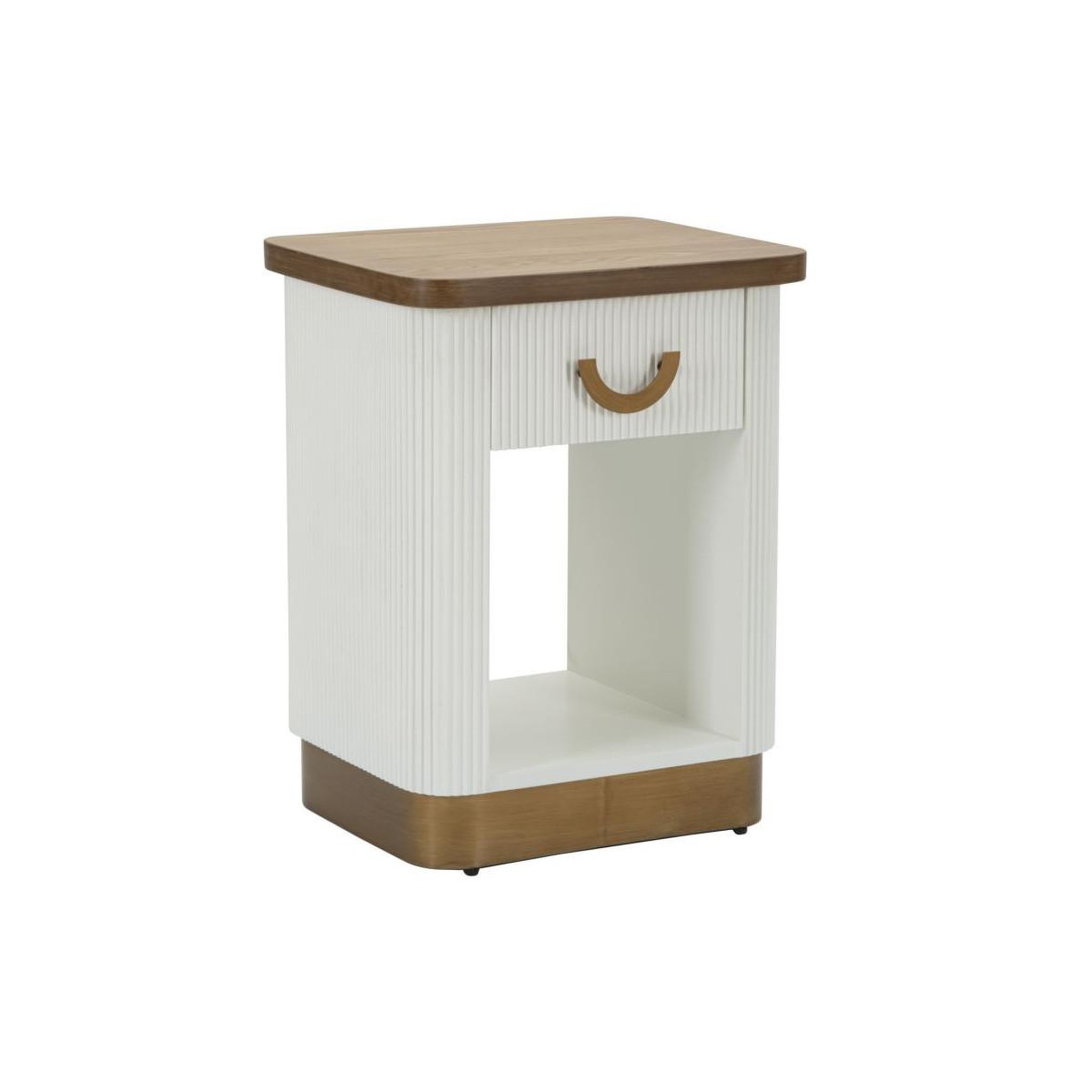 Paris Prix Table de chevet en bois  tolosa  62cm blanc & naturel