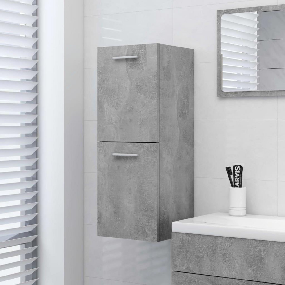 VIDAXL Armoire de salle de bain Gris beton 30x30x80 cm Bois ingenierie