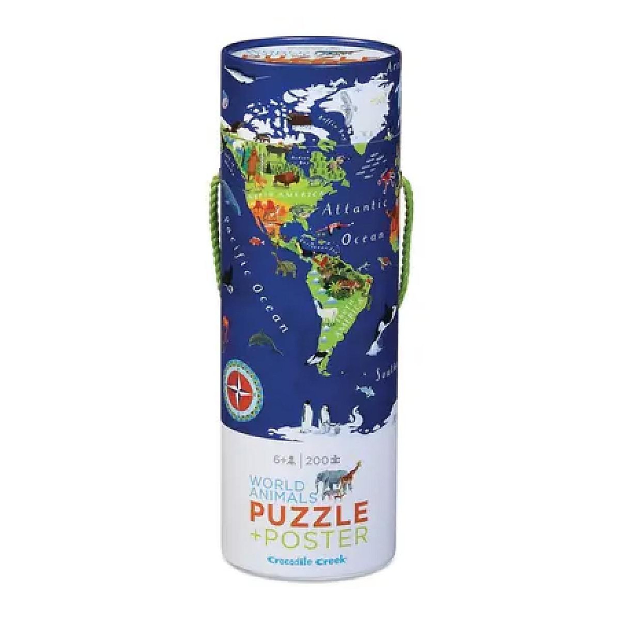 CROCODILE CREEK Puzzle Poster - 200 pieces - Animaux du monde