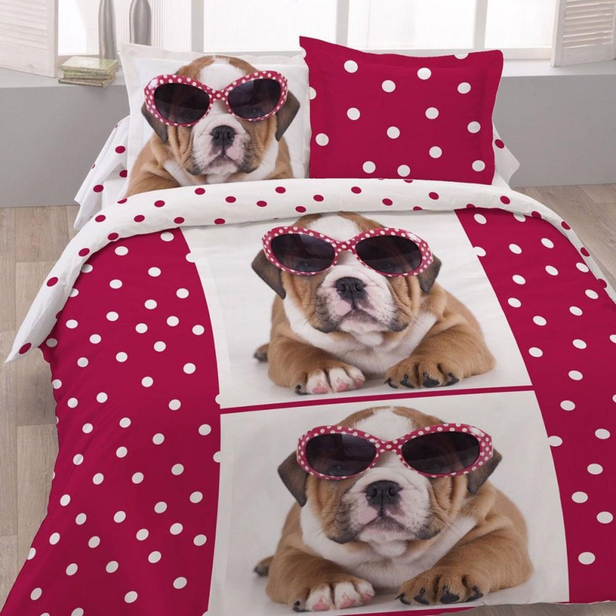Dourev Housse de couette 200x200 Sun Dog + 2 taies coton 52 fils
