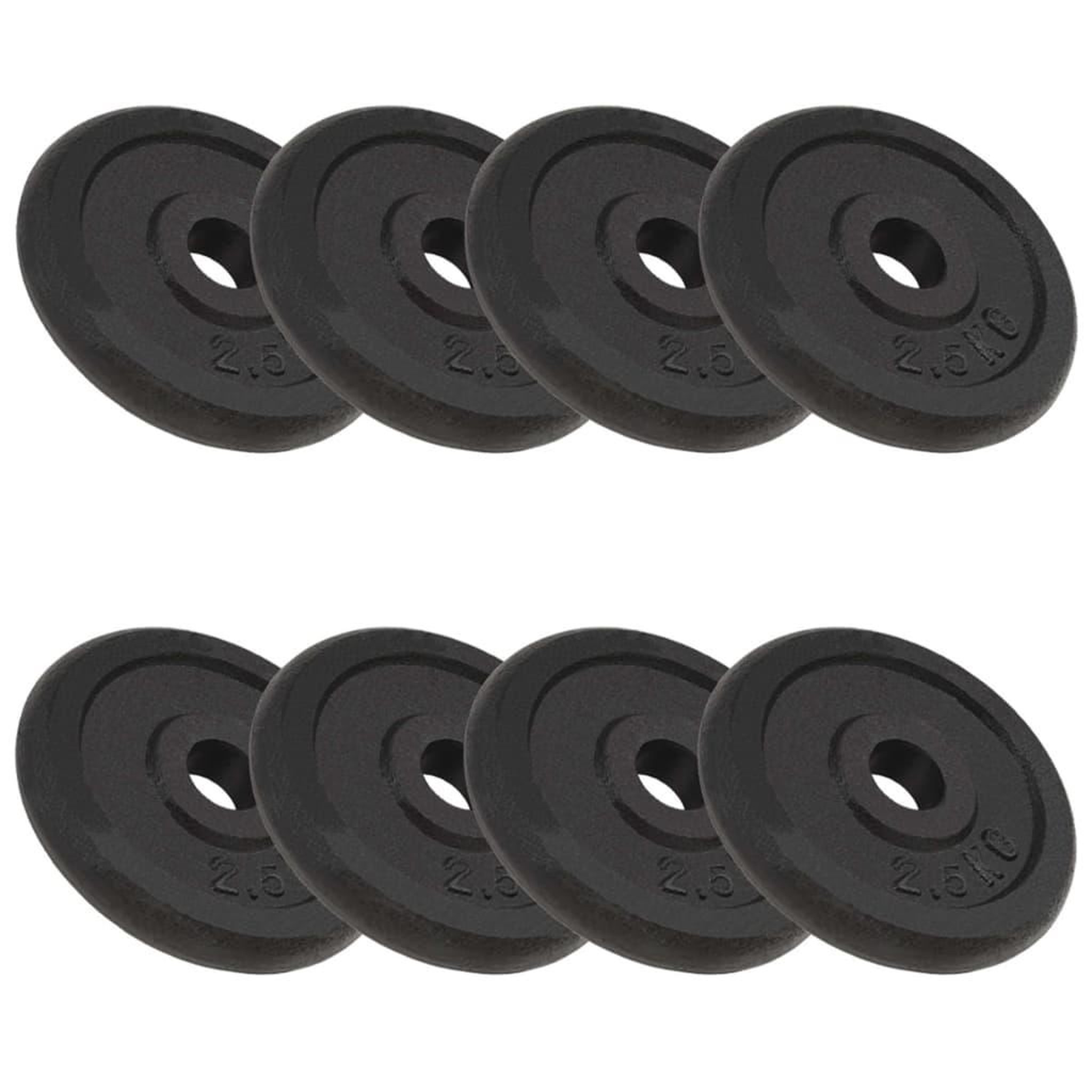 VIDAXL Plaque de poids 8 pcs 8x2,5 kg Fonte