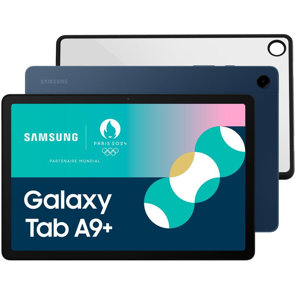 Samsung Tablette Android Pack A9+ 128Go Bleu + Coque Transparente