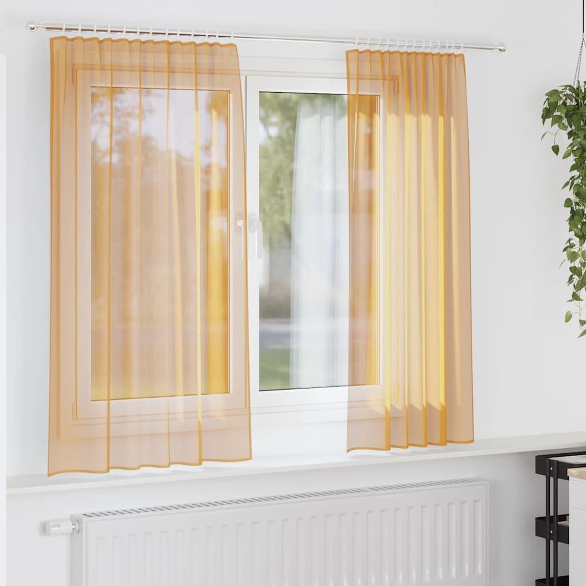 VIDAXL Rideaux en voile avec boucles 2 pcs orange 140x140 cm