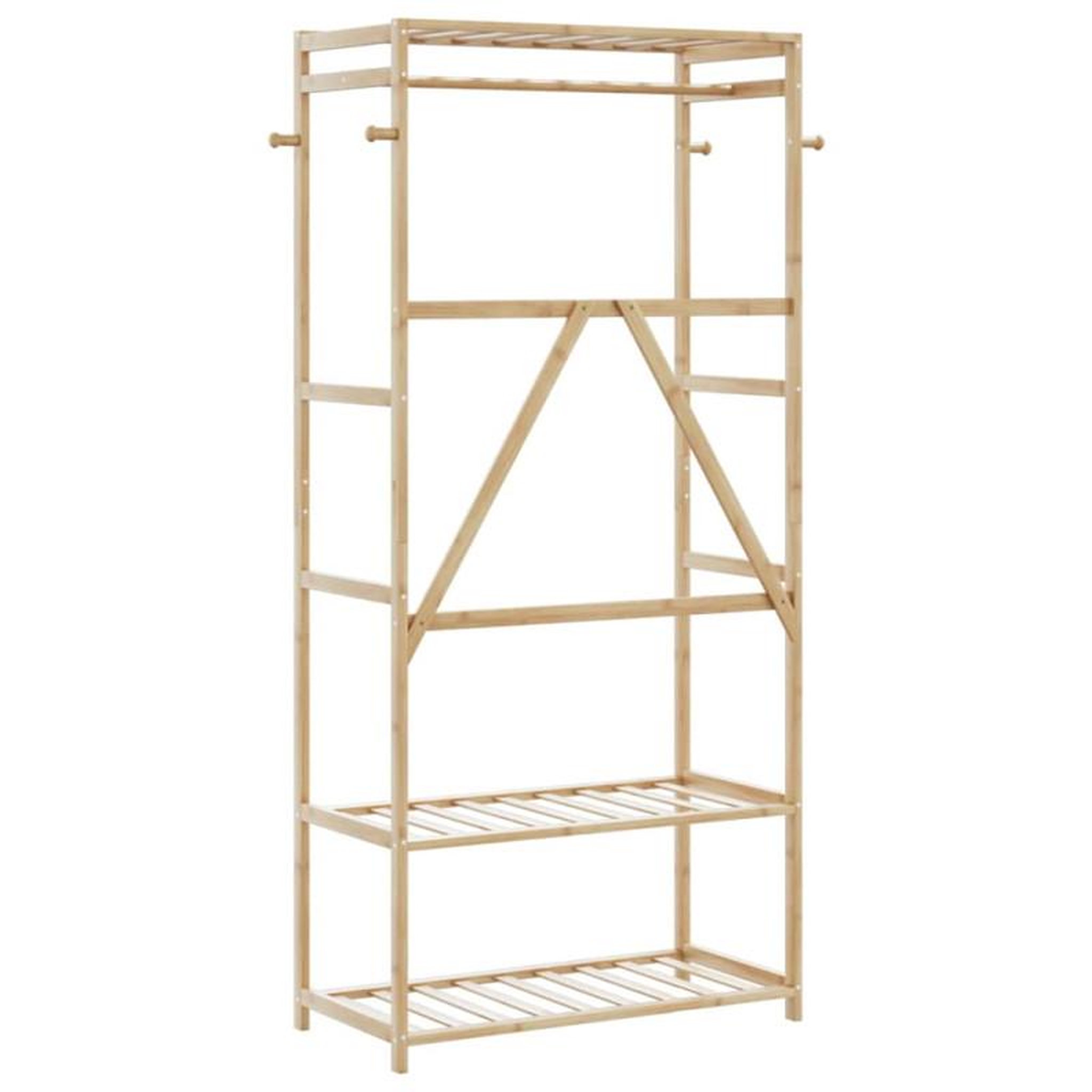 Voir la diapositive 5 : VIDAXL Porte vêtement avec étagères 80x40x175 cm bambou