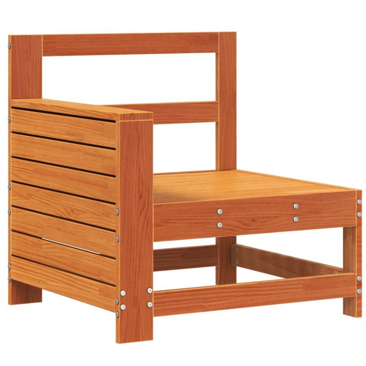 VIDAXL Canape de jardin accoudoir cire marron bois de pin massif