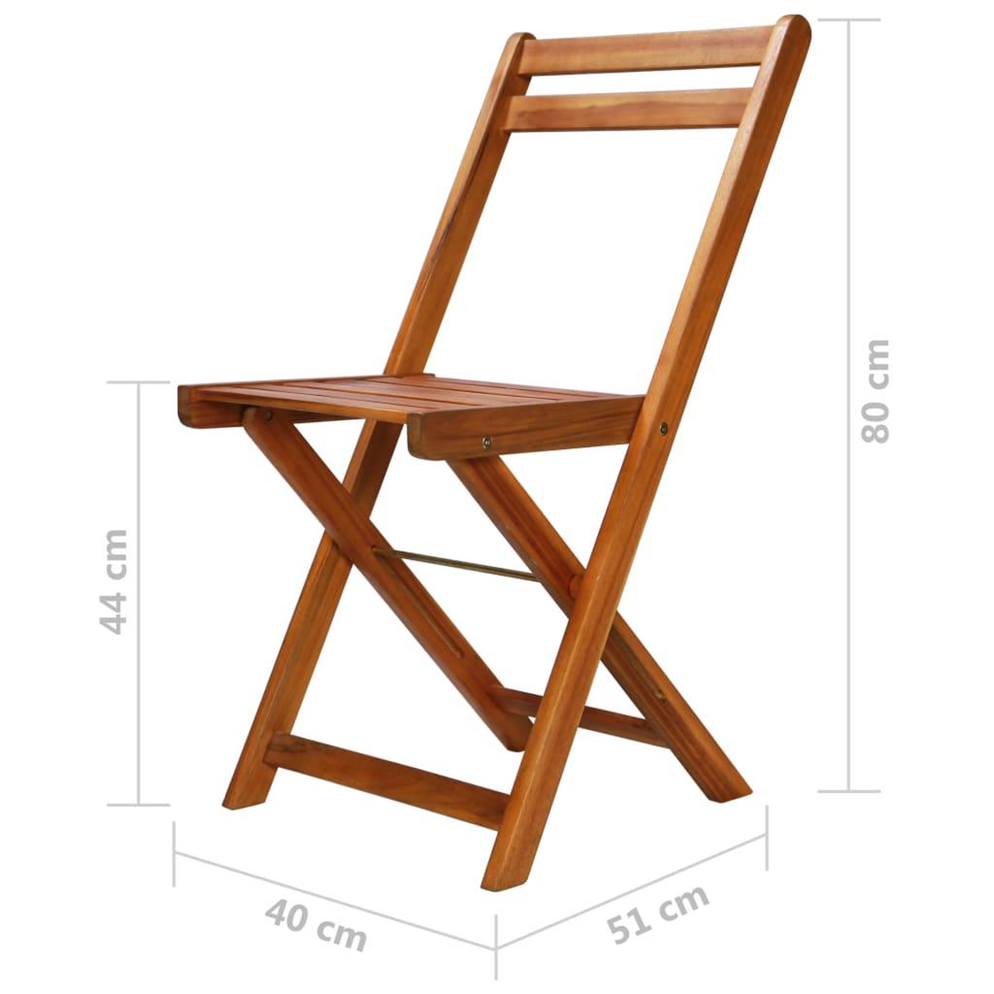 Voir la diapositive 6 : VIDAXL Mobilier de bistro pliable 3 pcs bois d'acacia solide