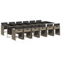 Voir la diapositive 2 : VIDAXL Ensemble a manger de jardin coussins 13 pcs gris resine tressee