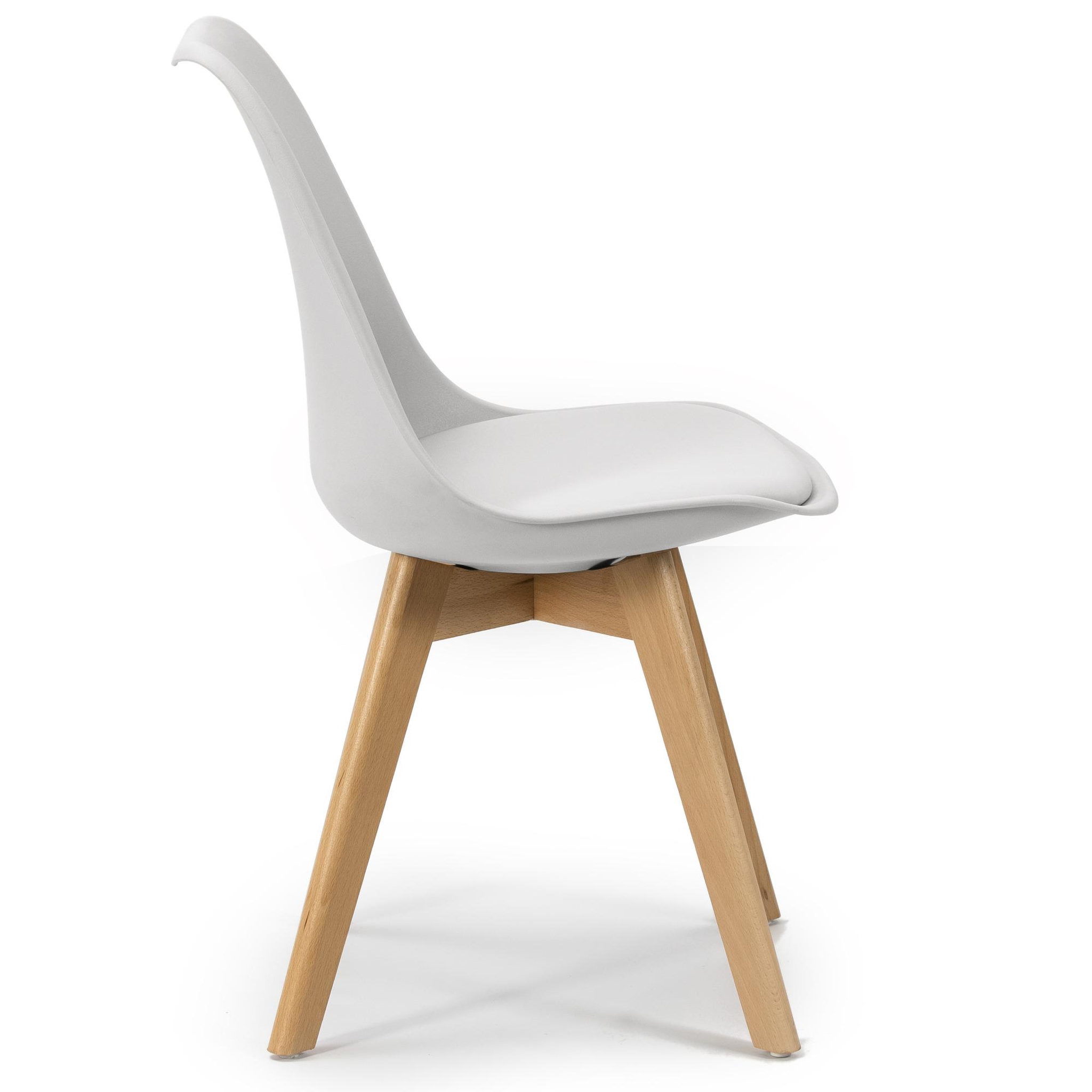 Voir la diapositive 3 : VS VENTA-STOCK Lot de 2 Chaises Klara Blanc tapissées en Cuir synthétique avec Pieds Bois