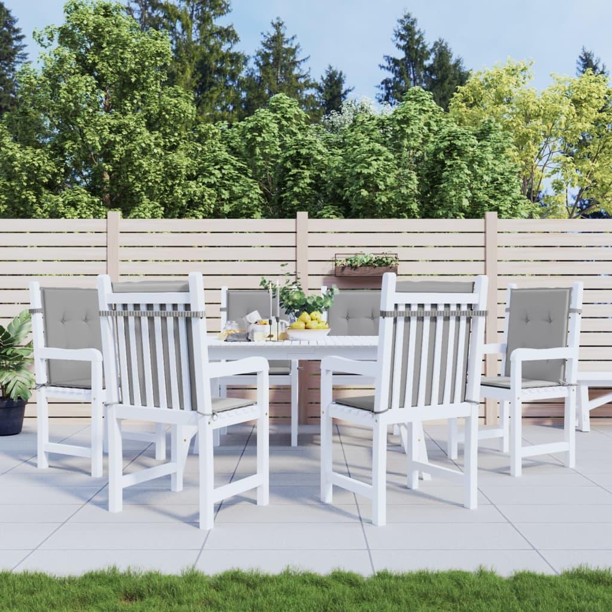 Voir la diapositive 1 : VIDAXL Coussins de chaise de jardin a dossier bas lot de 6 gris