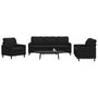 Voir la diapositive 1 : VIDAXL Ensemble de canapes 3 pcs avec coussins Noir Velours