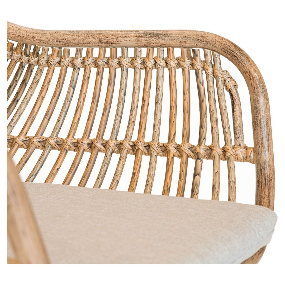 JARDILINE Lot de 2 fauteuils de jardin - Résine tressée/Acier - Imitation rotin - PEMBA