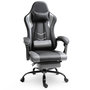 Voir la diapositive 1 : VINSETTO Vinsetto Fauteuil de bureau gamer style baquet racing - pivotant, inclinable - coussin lombaire, tétière, repose-pieds inclus - revêtement synthétique gris noir