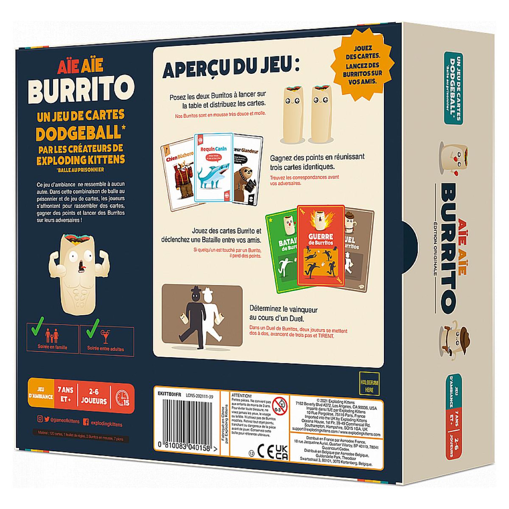 Voir la diapositive 2 : Asmodee Aie aie burrito le jeu de societe