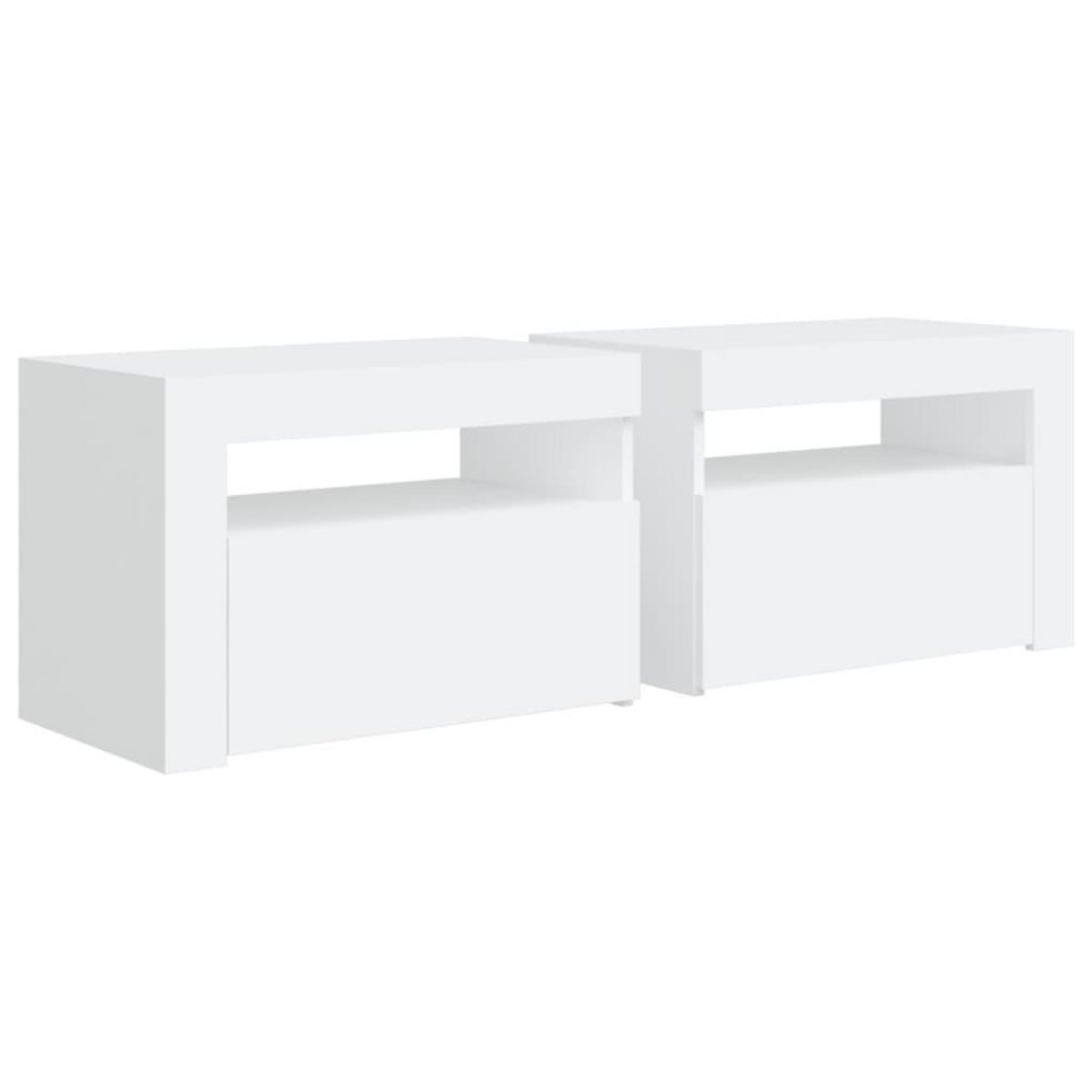 VIDAXL Tables de chevet 2 pcs avec LED Blanc 60x35x40 cm