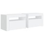 Voir la diapositive 3 : VIDAXL Tables de chevet 2 pcs avec LED Blanc 60x35x40 cm