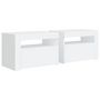 Voir la diapositive 3 : VIDAXL Tables de chevet 2 pcs avec LED Blanc 60x35x40 cm