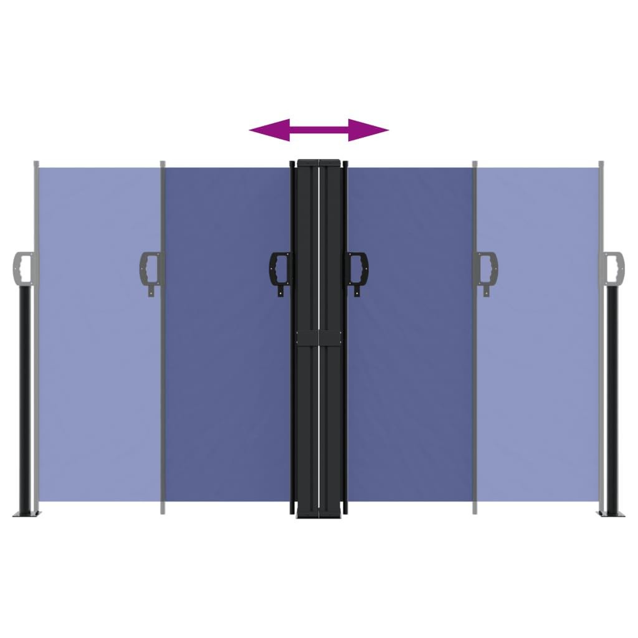 Voir la diapositive 5 : VIDAXL Auvent lateral retractable bleu 140x600 cm
