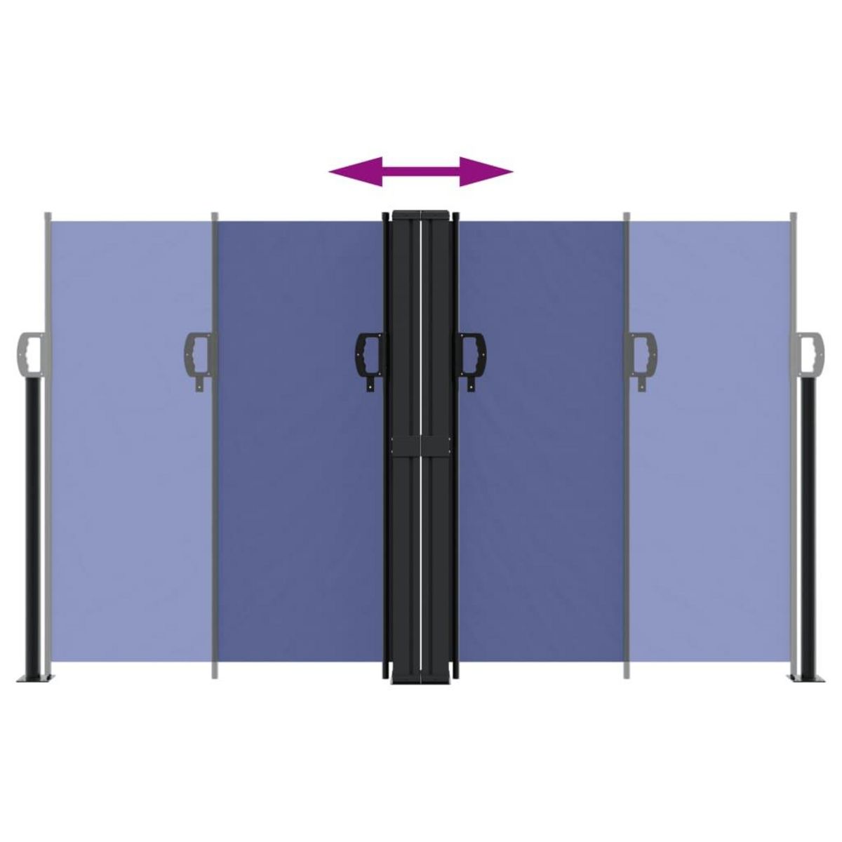 VIDAXL Auvent lateral retractable bleu 140x600 cm