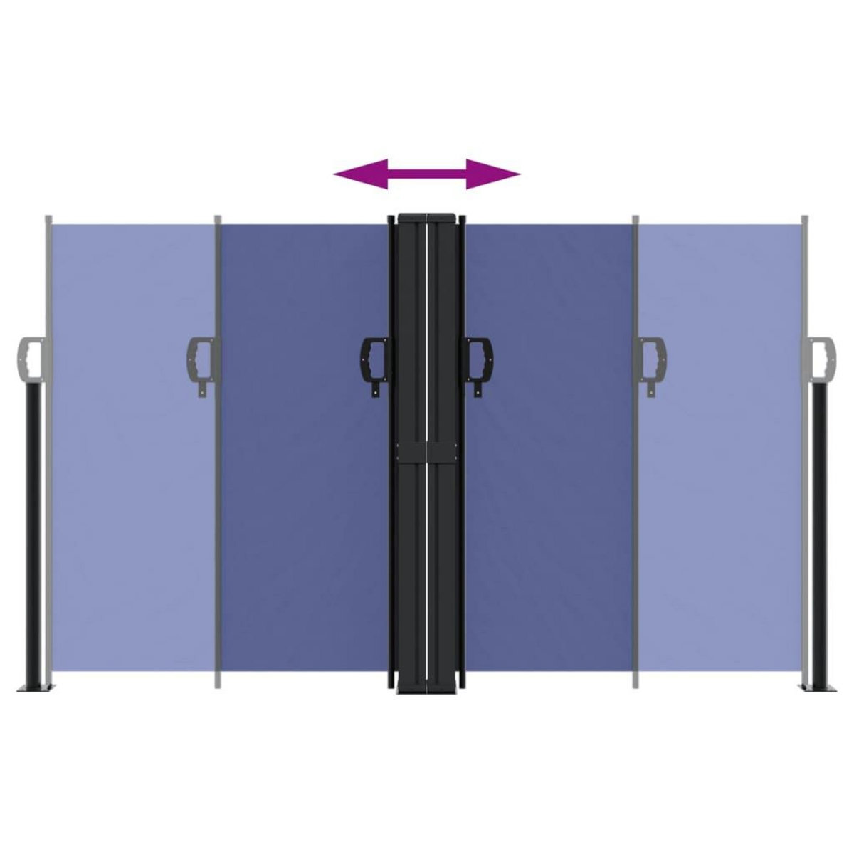 VIDAXL Auvent lateral retractable bleu 140x600 cm