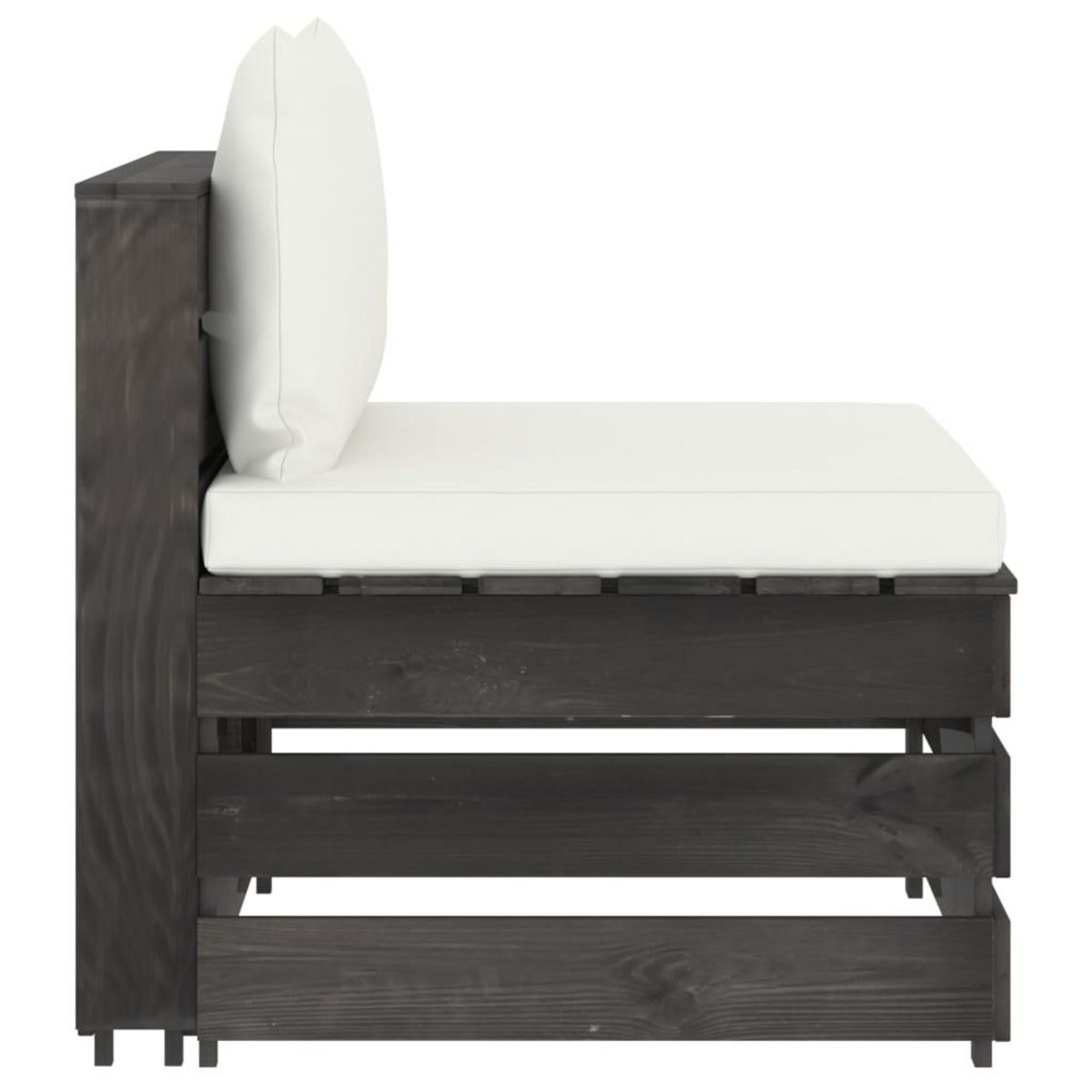 VIDAXL Canape central sectionnel avec coussins Bois impregne de gris