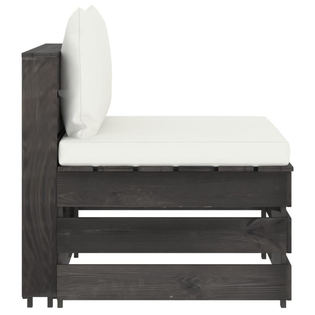 VIDAXL Canape central sectionnel avec coussins Bois impregne de gris