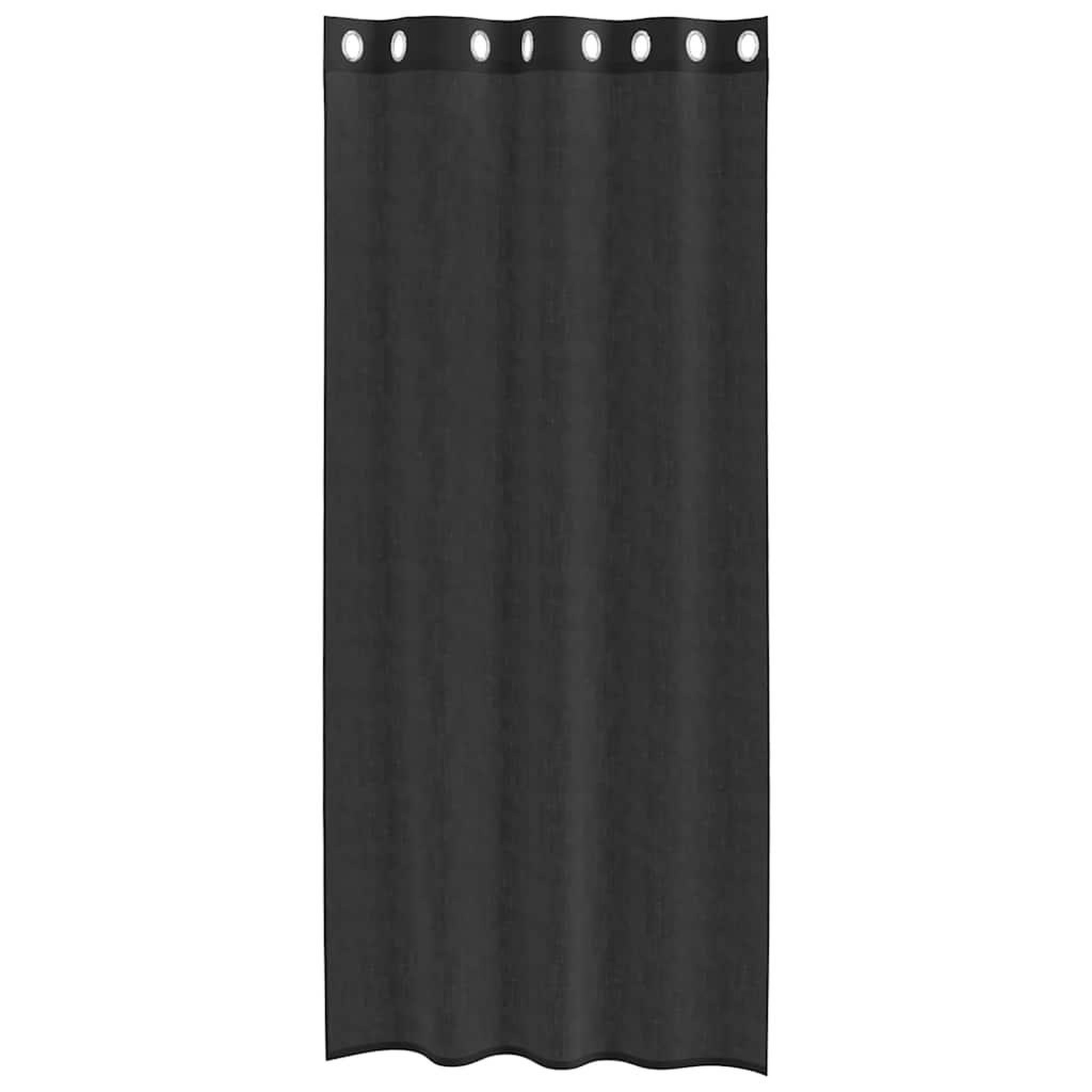 Voir la diapositive 4 : VIDAXL Rideaux en voile avec œillets 2 pcs noir 140x245 cm