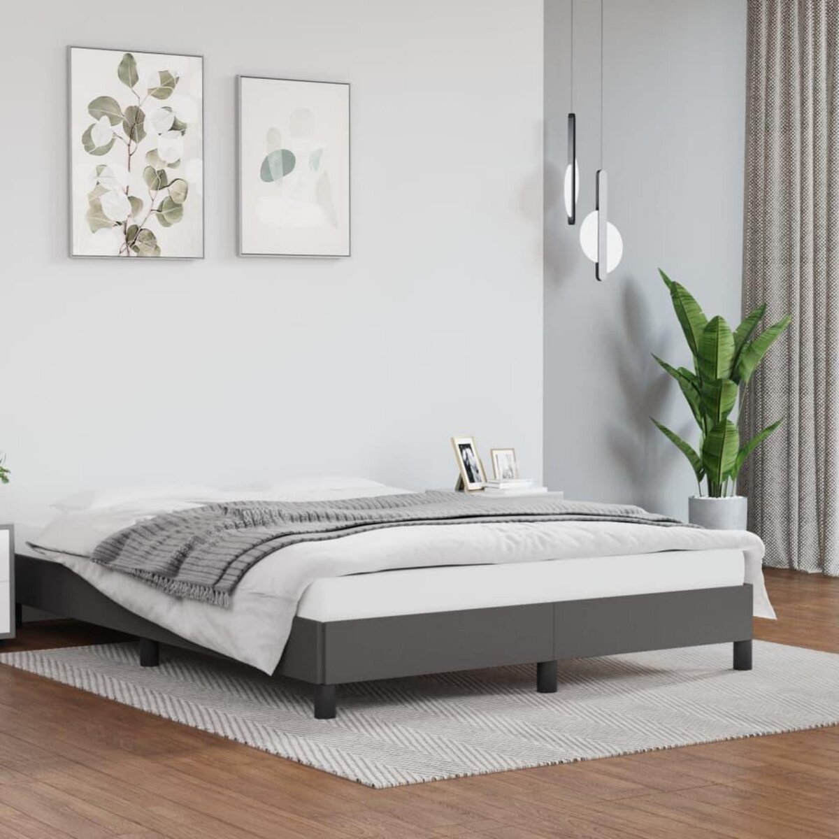 VIDAXL Cadre de lit sans matelas gris 140x200 cm similicuir
