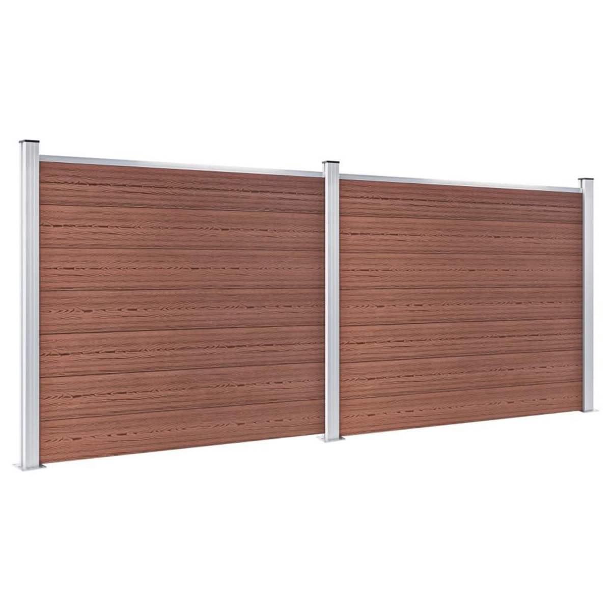 VIDAXL Ensemble de panneau de cloture WPC 353x146 cm Marron
