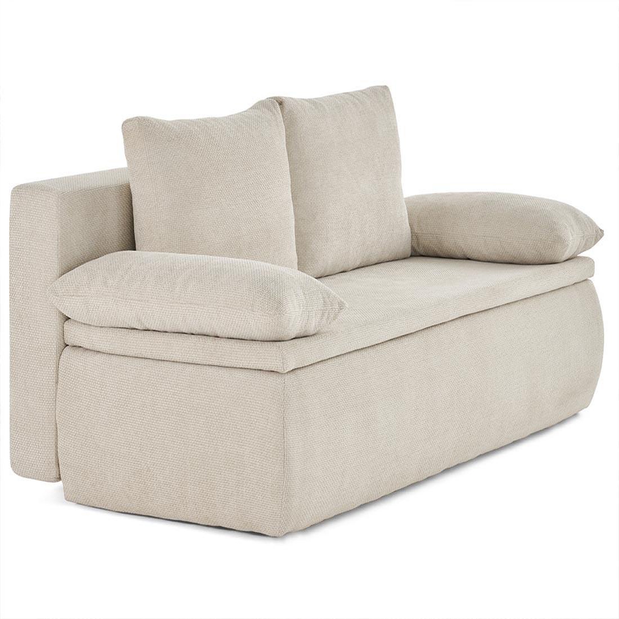 Voir la diapositive 4 : BEST MOBILIER Kurt - canapé 3 places convertible avec coffre en velours texturé