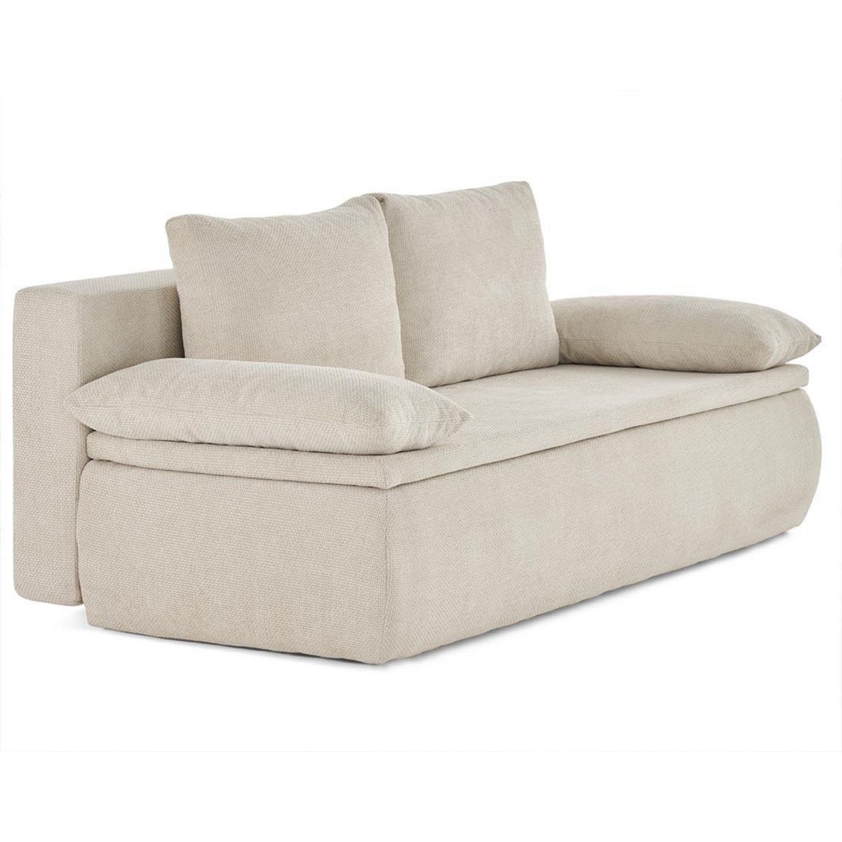 BEST MOBILIER Kurt - canapé 3 places convertible avec coffre en velours texturé