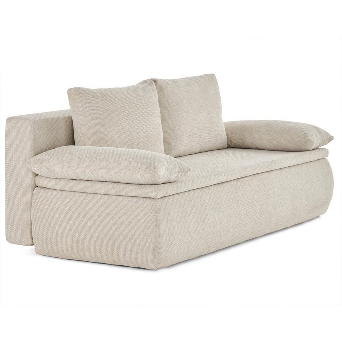 BEST MOBILIER Kurt - canapé 3 places convertible avec coffre en velours texturé