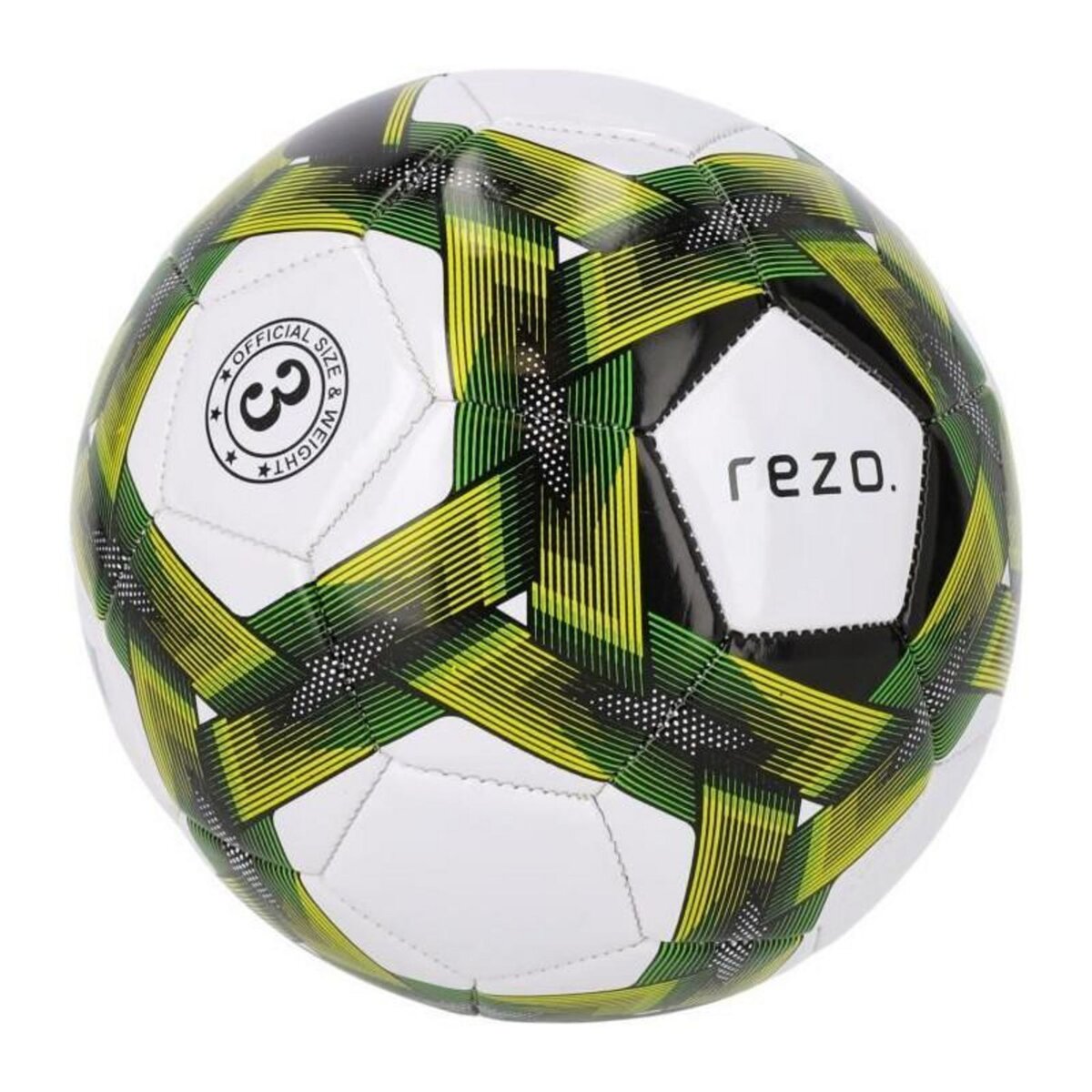 Ballon de football - REZO - PVC - Taille 5 - Jaune bicolore - Résistant