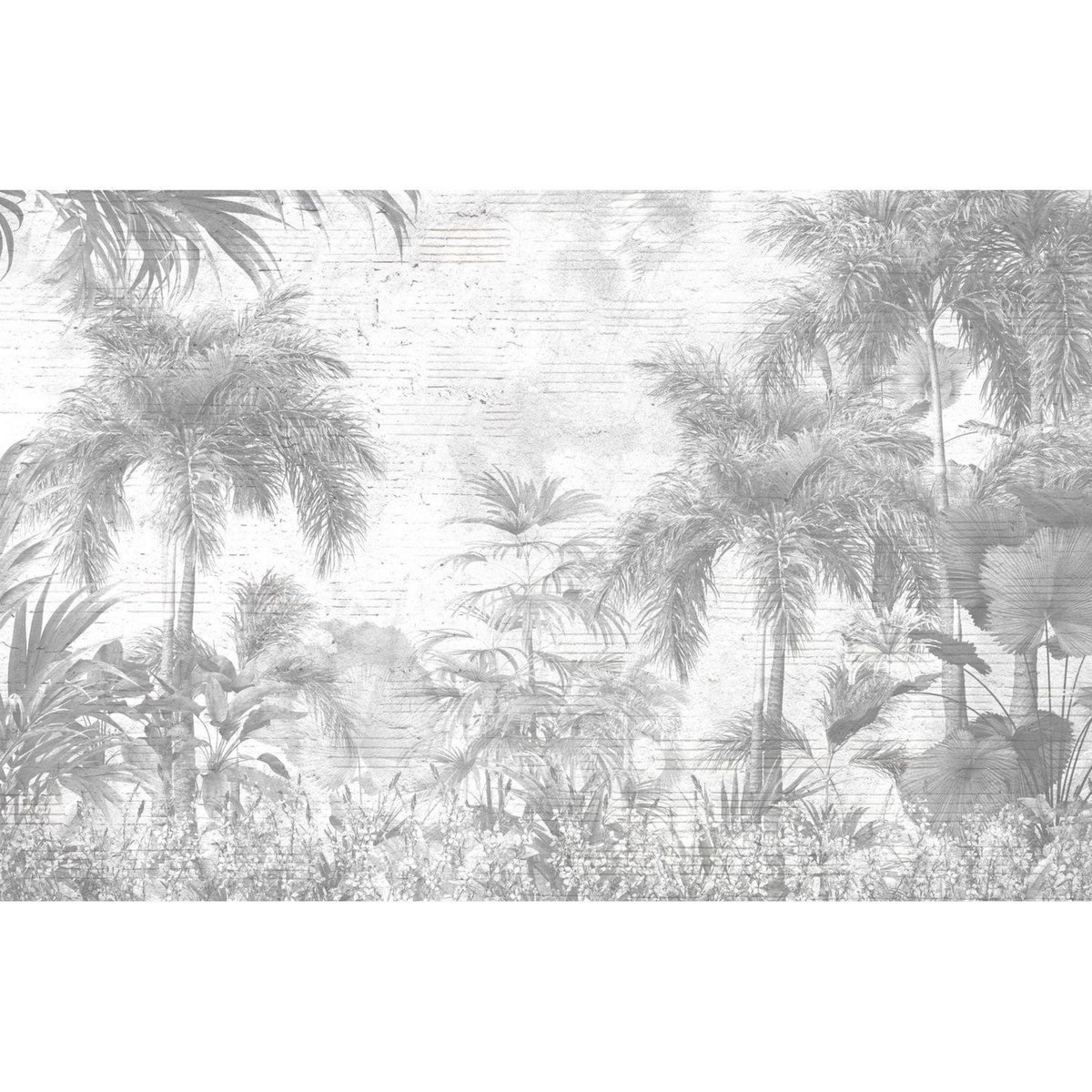 HABITABLE Lot de 6 sets de table motifs jungle SAGE - 28 x 43 cm - Gris et blanc