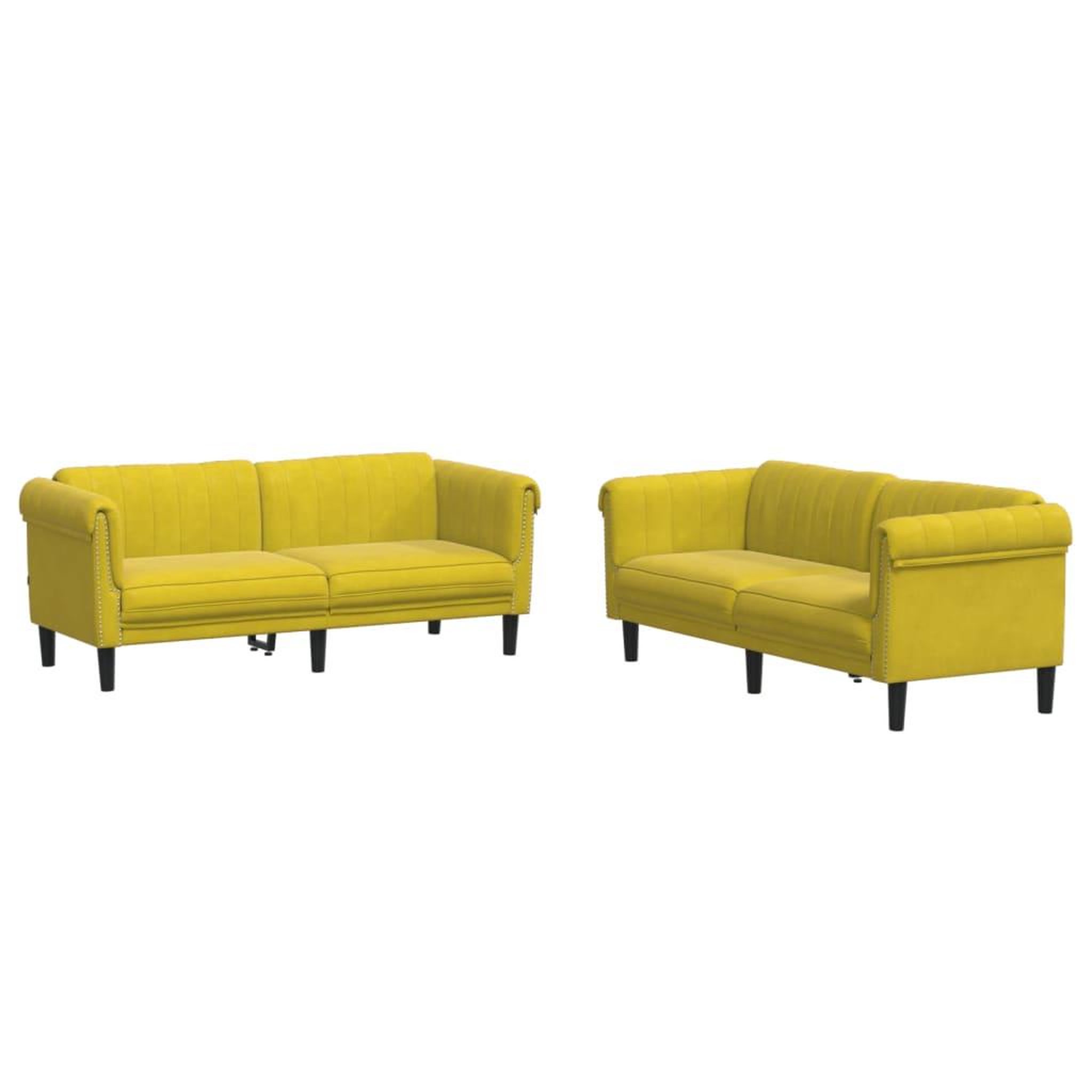Voir la diapositive 2 : VIDAXL Ensemble de canapes 2 pcs jaune velours