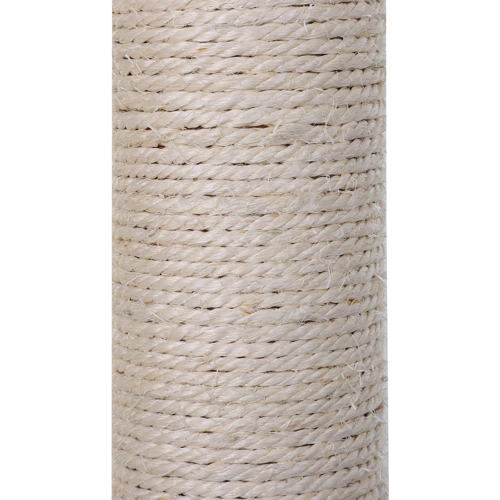 Voir la diapositive 5 : PAWHUT Arbre à chat 3 griffoirs grattoirs sisal naturel plateforme hamac et boule suspendue dim. 50l x 36l x 70h cm peluche haute densité 220 g/m² gris