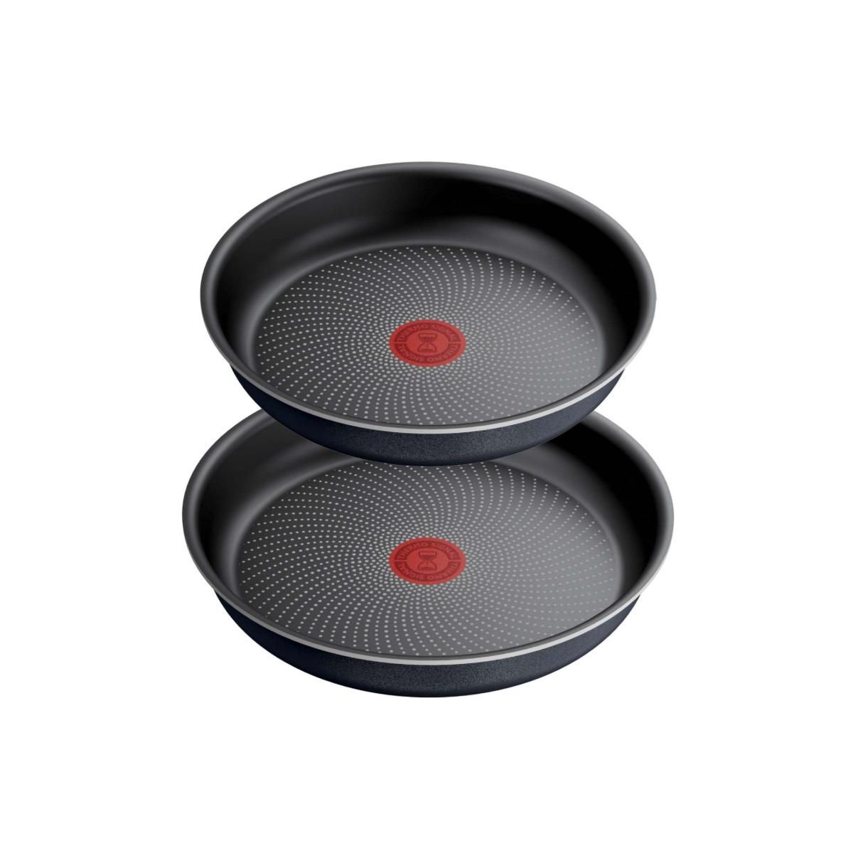 TEFAL Lot de 2 poêles aluminium 24 et 28cm + 1 poignée noir - L7239103