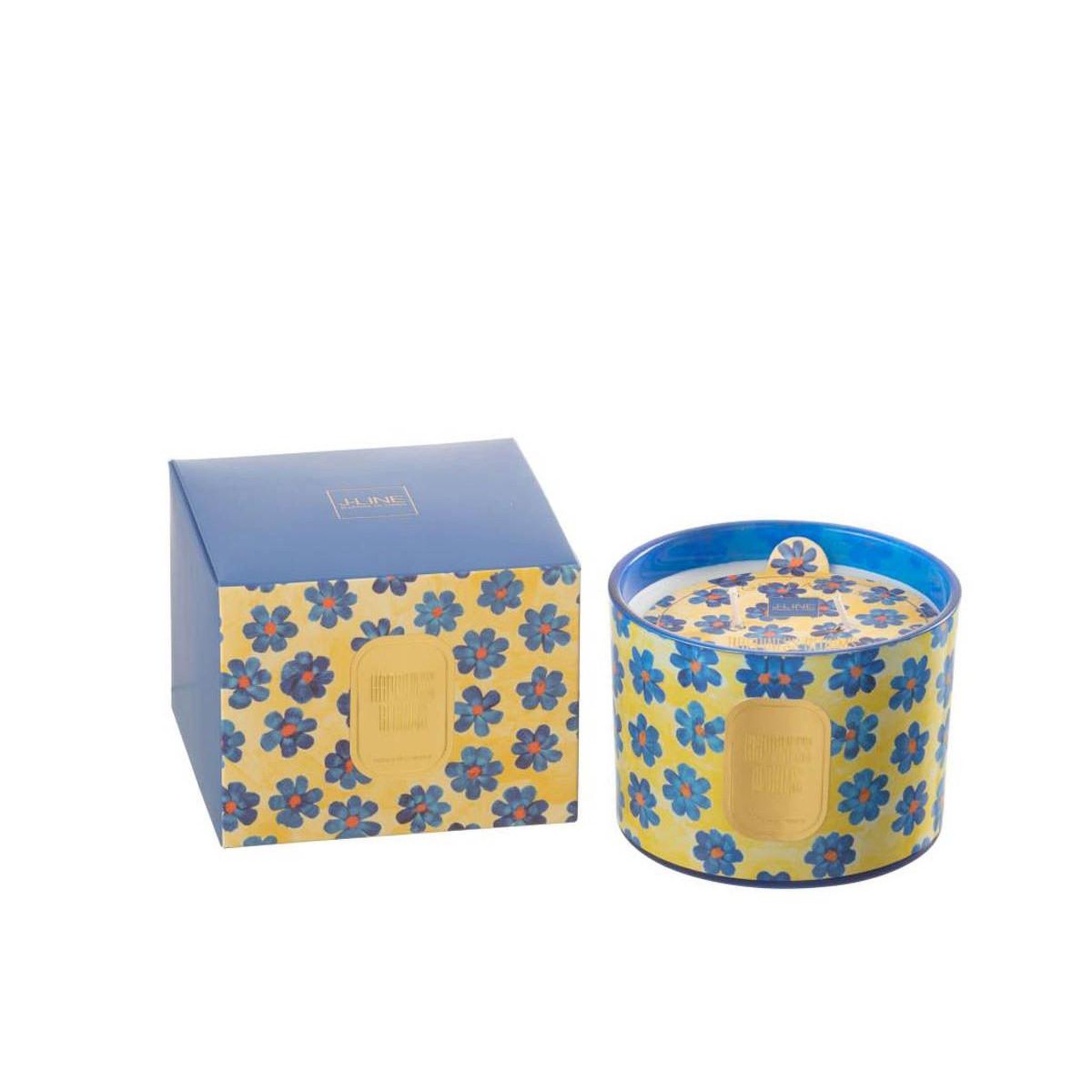 Voir la diapositive 2 : J-LINE Bougie parfumée  happiness blooms  10cm white musk violet