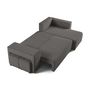 Voir la diapositive 2 : BEST MOBILIER Topaze - canapé d'angle réversible 4 places - convertible avec coffre, tablette et poufs - en velours côtelé